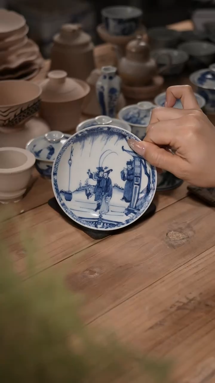 摆件陶景德镇陶瓷摆件吕布戏貂禅