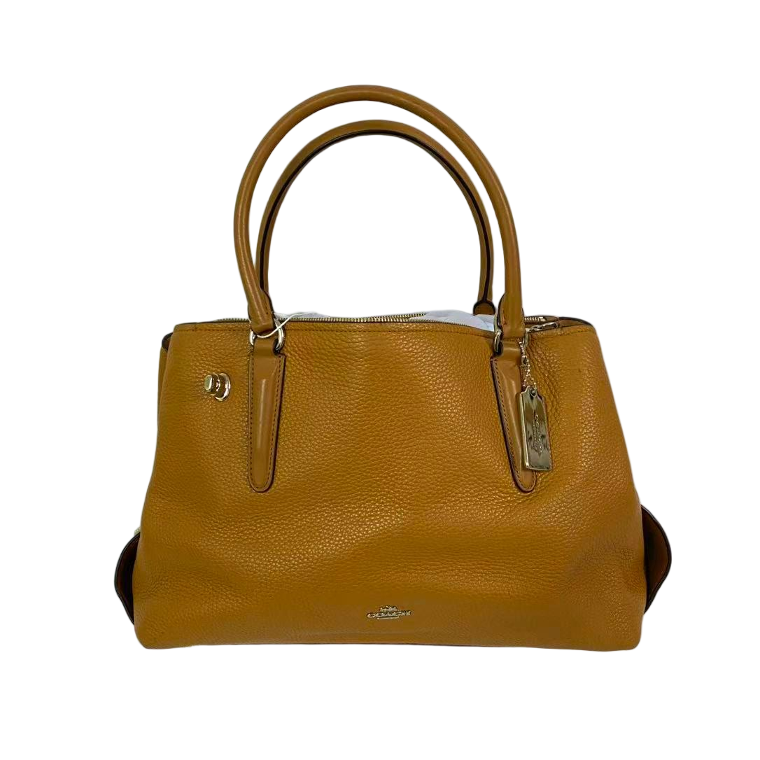 95新 COACH/蔻驰 时尚百搭大号绿色手提单肩包牛皮SH-30720-A经典