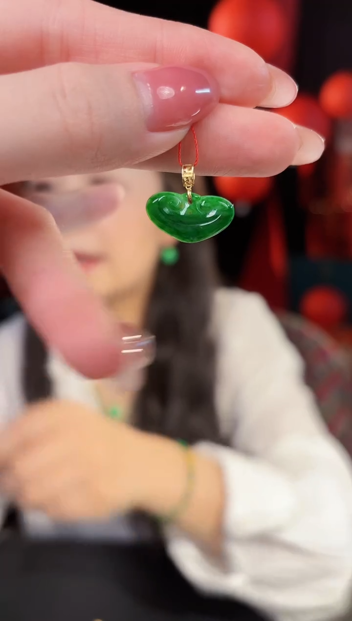 【闪购商品】翡翠颈饰18K金镶嵌缅料A货/支持复检/一件