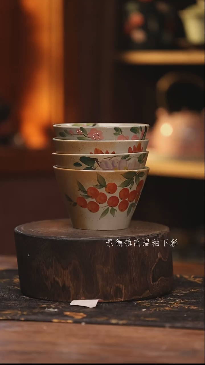 陶瓷景德镇高温釉下手绘陶瓷