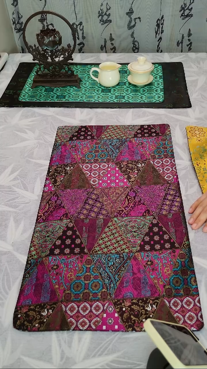 【紫气东来双面】中国风干泡织锦茶席26*50