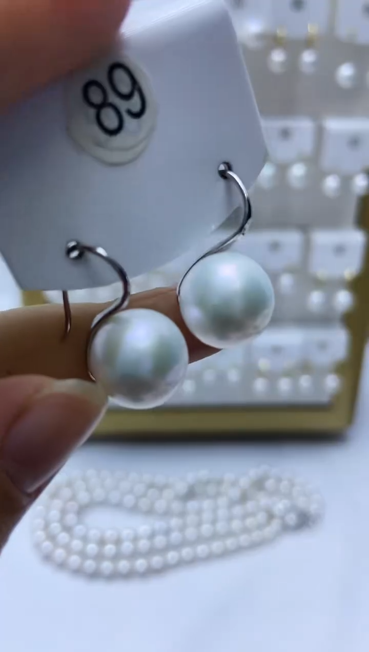 银S925镶嵌耳饰淡水珍珠89