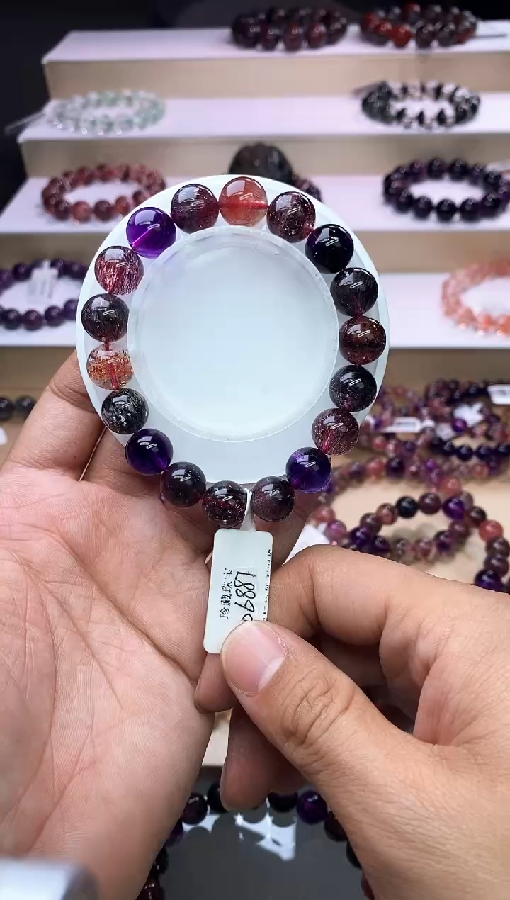【闪购商品】水晶手链未镶嵌黑加仑超七单圈11m+