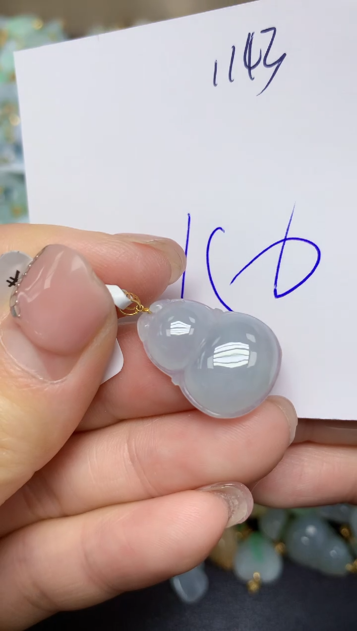 【闪购商品】翡翠挂件18K金镶嵌 天然翡翠A货