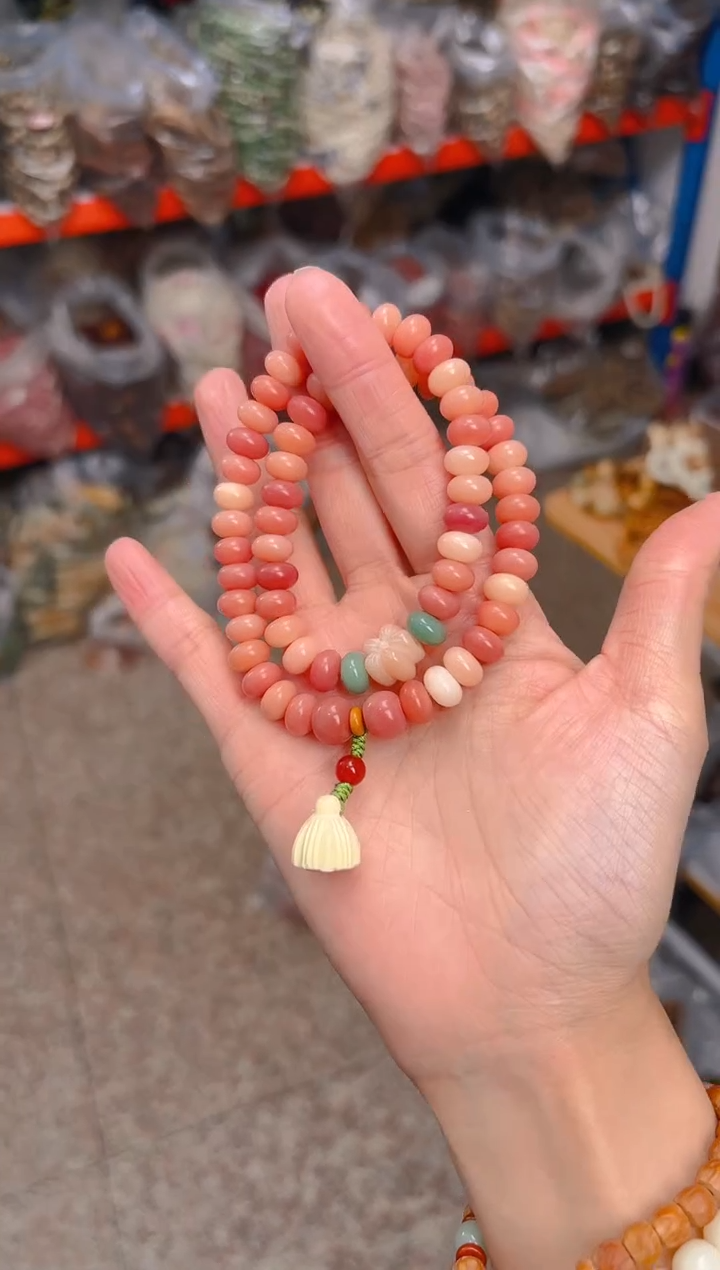 吊坠菩提根/象牙果桃之夭夭双圈