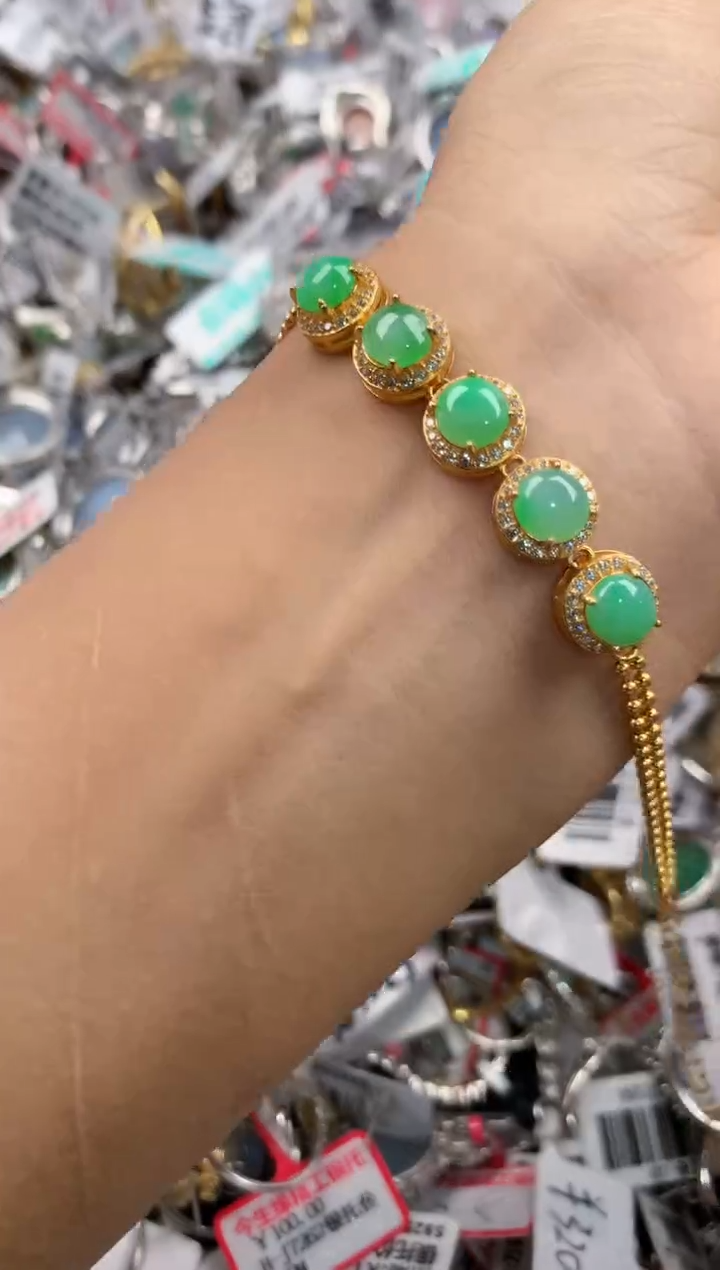 银S925镶嵌戒指翡翠666     5