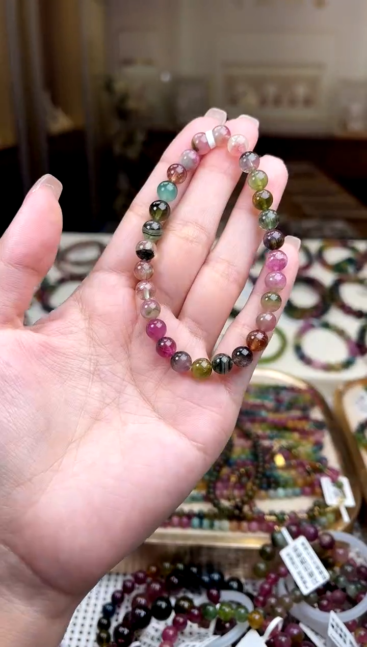 /未镶嵌碧玺6mm+碧玺单圈多样性发货