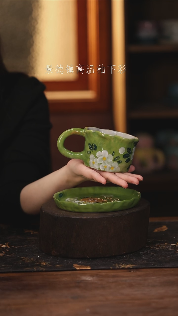 陶瓷景德镇高温釉下手绘陶瓷@L004@