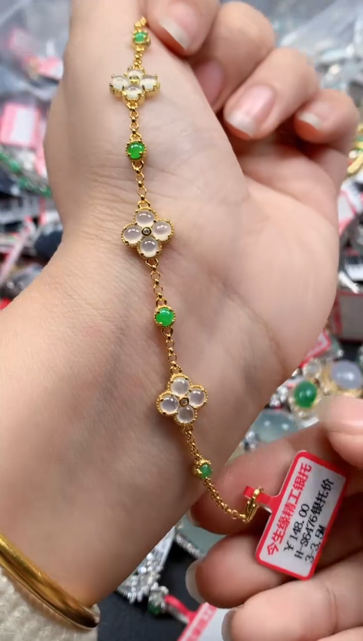 银S925镶嵌戒指翡翠天然A货缅甸翡翠