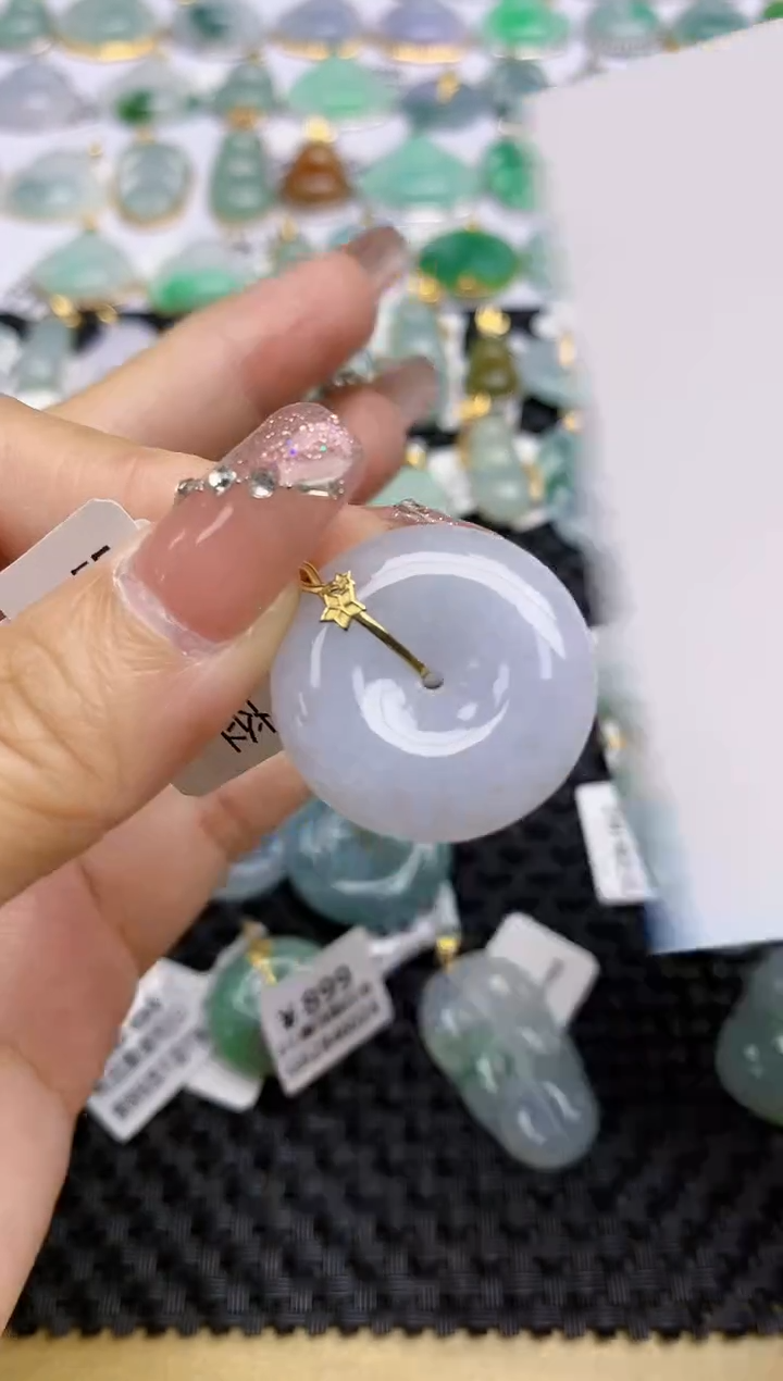 【闪购商品】翡翠颈饰18K金镶嵌天然A货翡翠 31