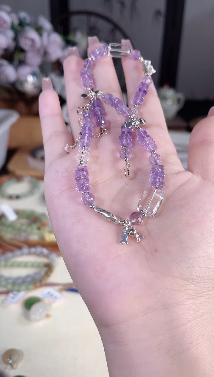 水晶手链未镶嵌多样性发货其一默认天然特征