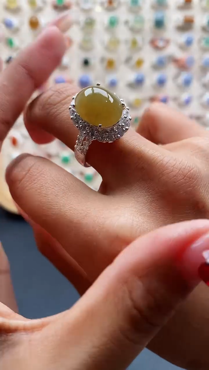 【闪购商品】翡翠戒指未镶嵌缅甸天然A货翡翠555 9+3