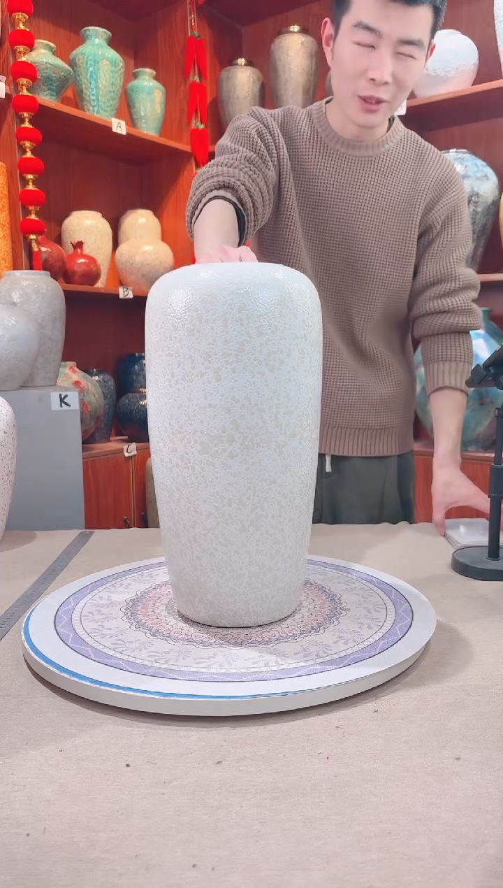 【闪购商品】瓶陶瓷花瓶 无花 茶白落地40cm