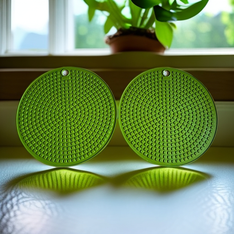 马卡龙色隔热硅胶成模隔热垫餐垫创意防滑家用餐桌垫圆形