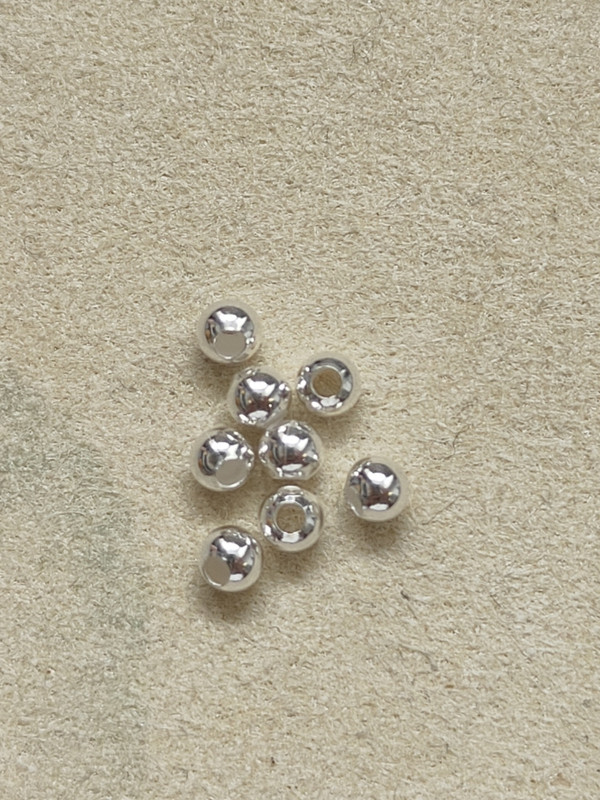 925银银制品 【发50个】3MM银色圆珠50个 PJ321