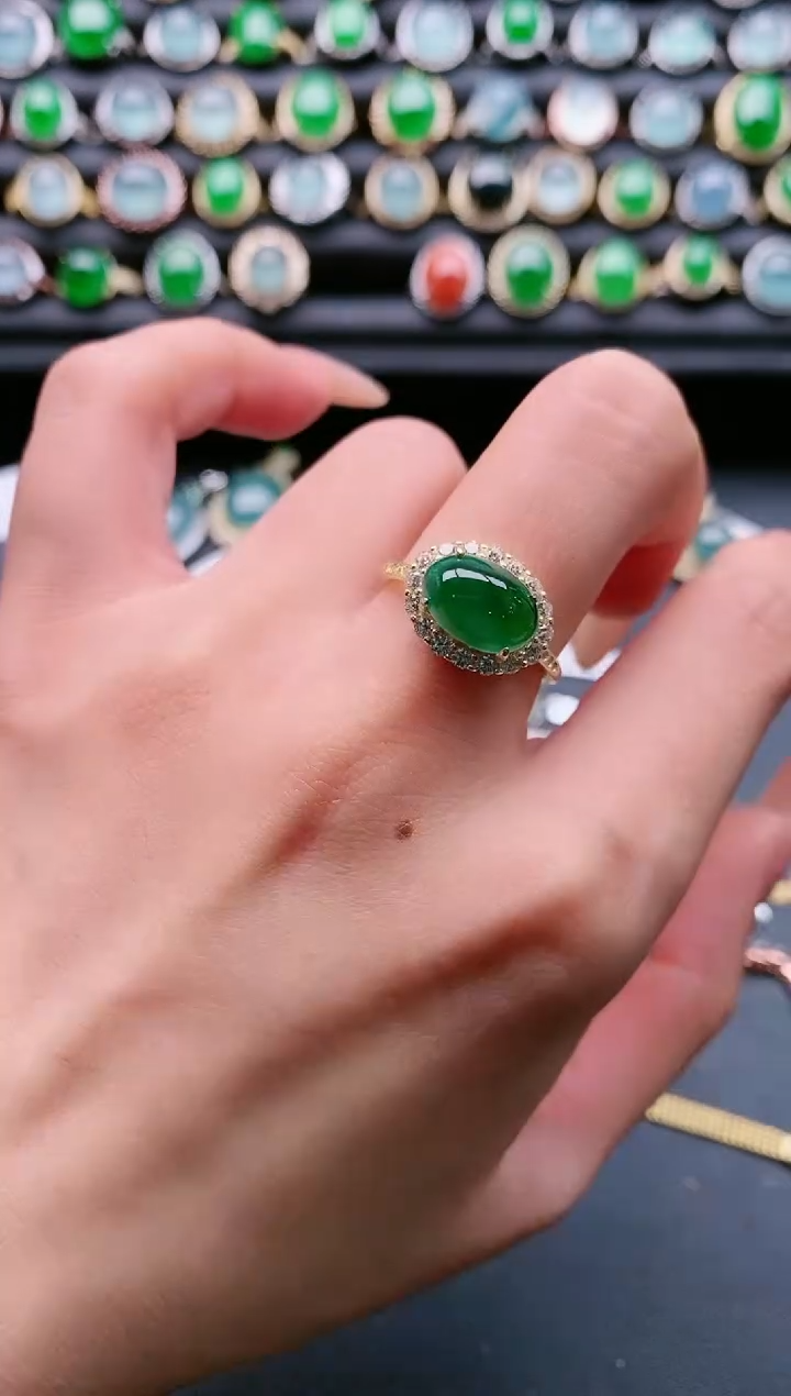 【闪购商品】翡翠戒指银S925镶嵌111111