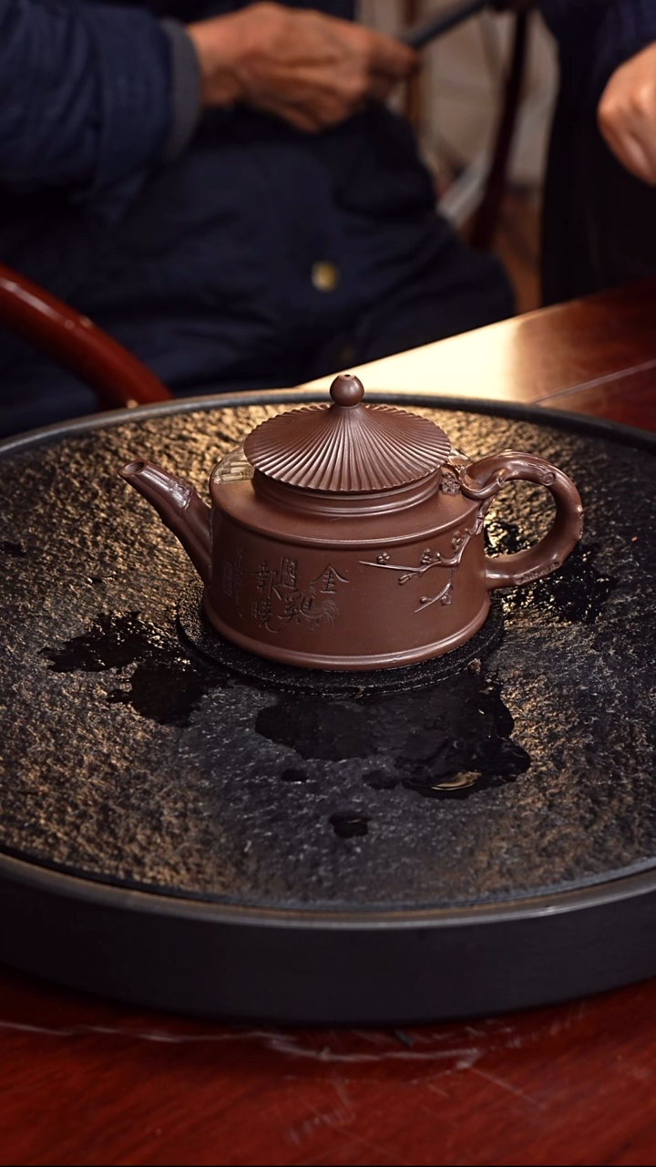 茶壶紫砂丁雪英  古亭雅韵91  紫泥 270毫升 配瓷器套组