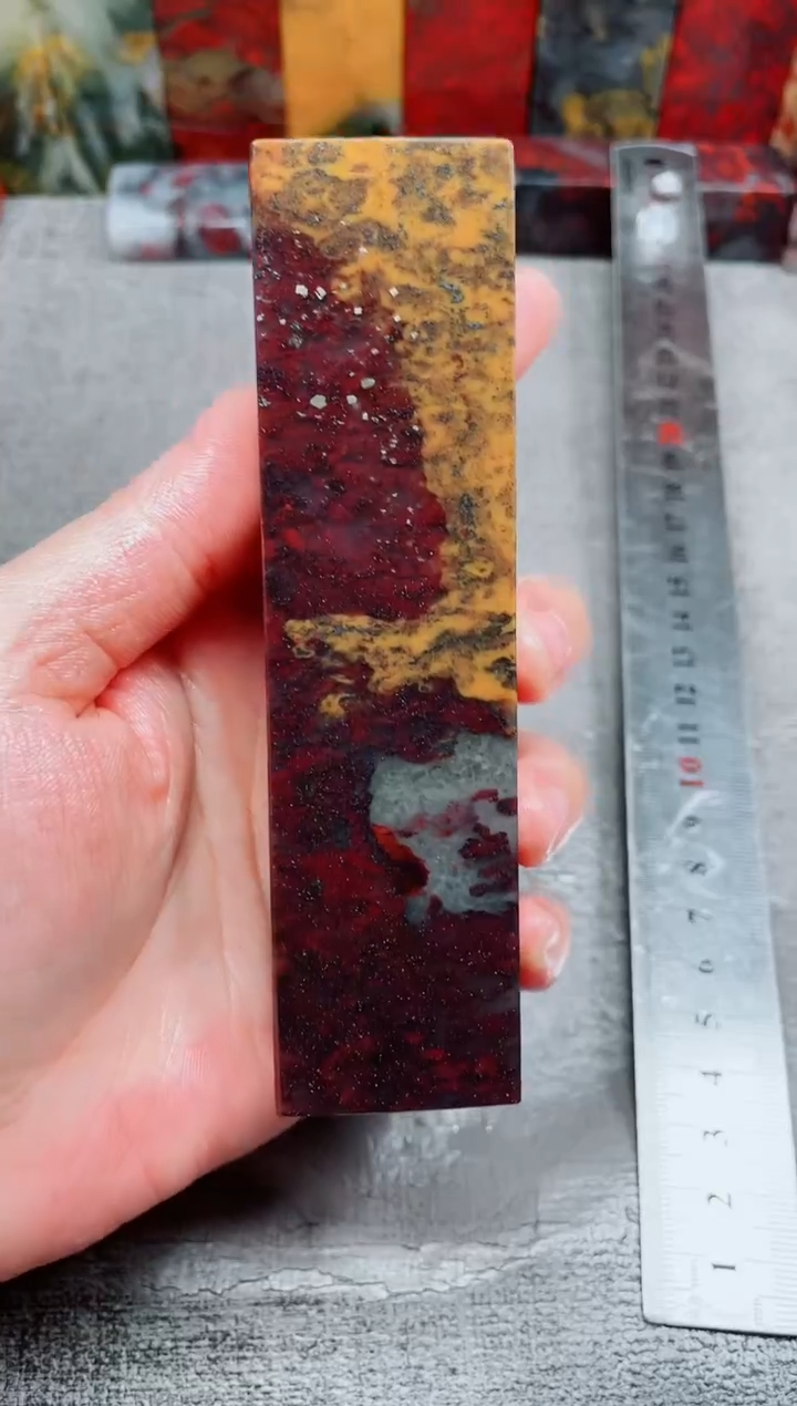 玉桂林鸡血玉素章3.0左右红34