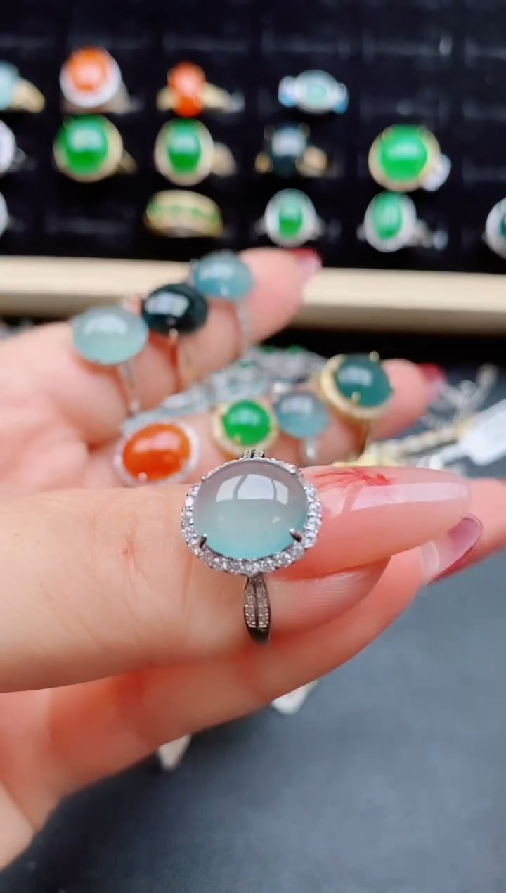 【闪购商品】翡翠戒指银S925镶嵌08050