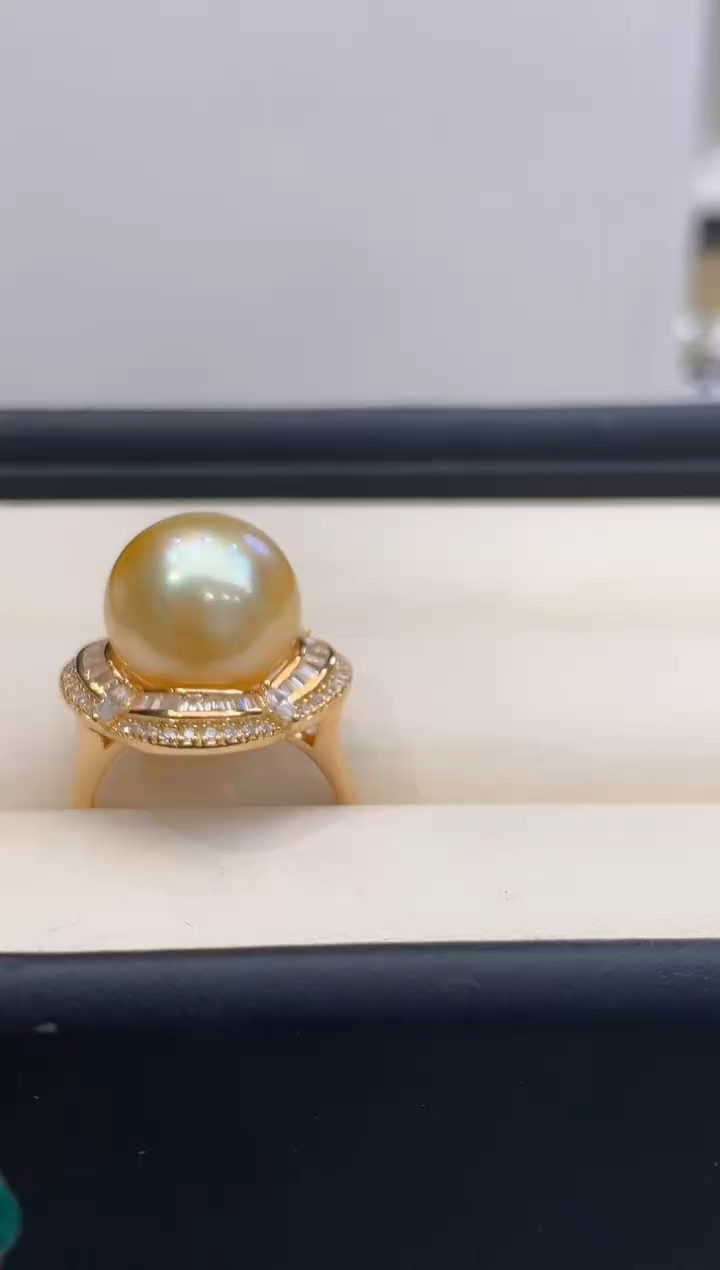 【闪购商品】海水珍珠戒指银S925镶嵌65 12-13mm