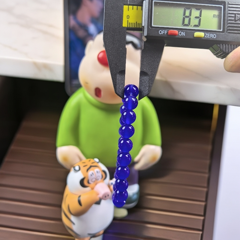 经典蓝色8mm玛瑙手链