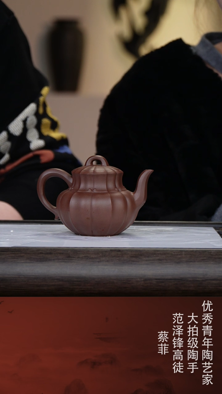 【闪购商品】紫砂茶壶蔡菲89-13筋纹 紫泥