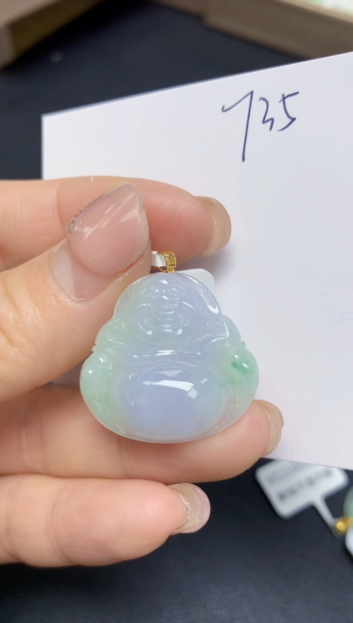 【闪购商品】翡翠挂件18K金镶嵌 天然翡翠A货