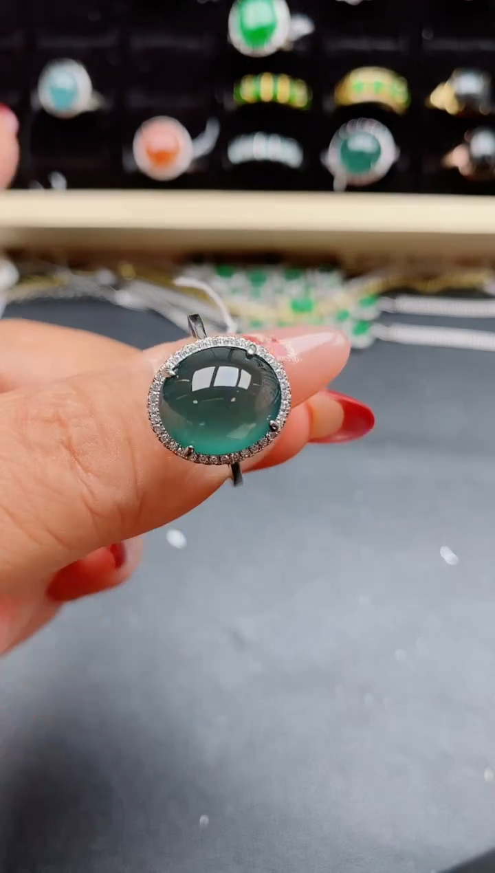 【闪购商品】翡翠戒指银S925镶嵌321321