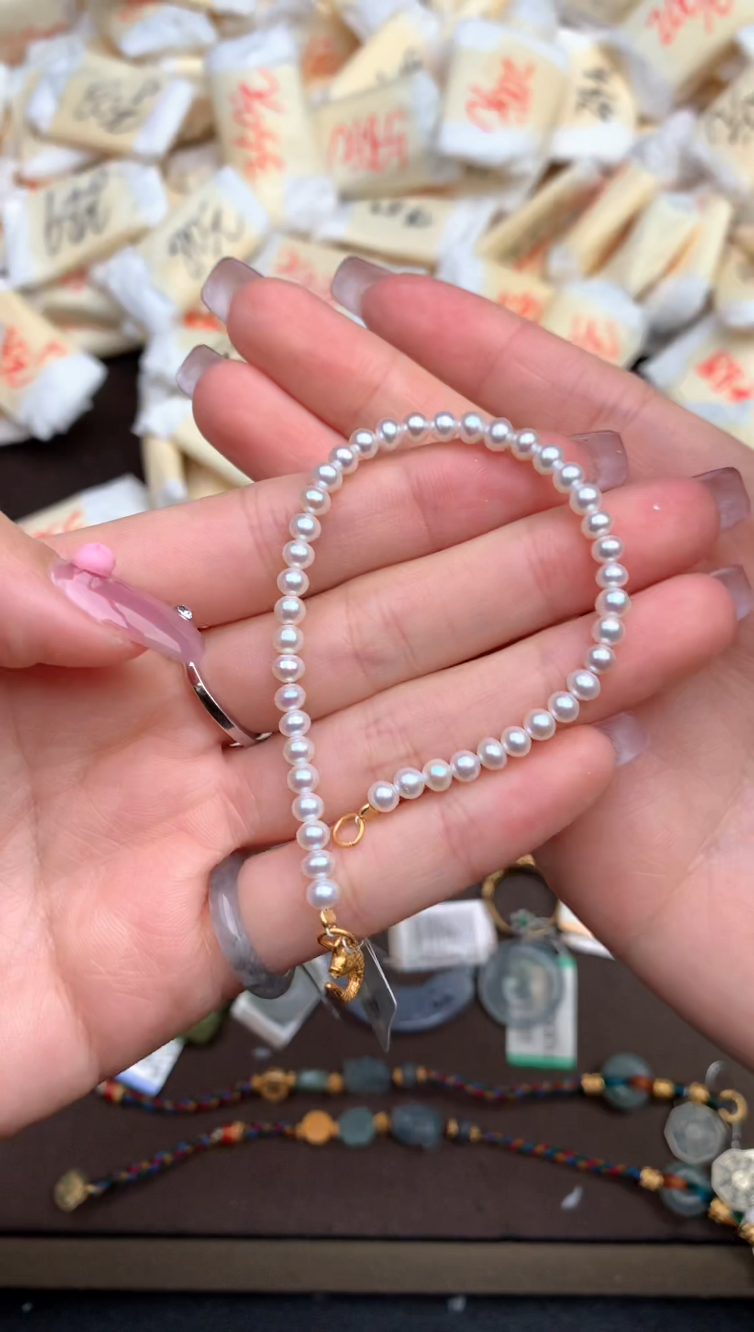 【闪购商品】淡水珍珠手绳银S925镶嵌 — 