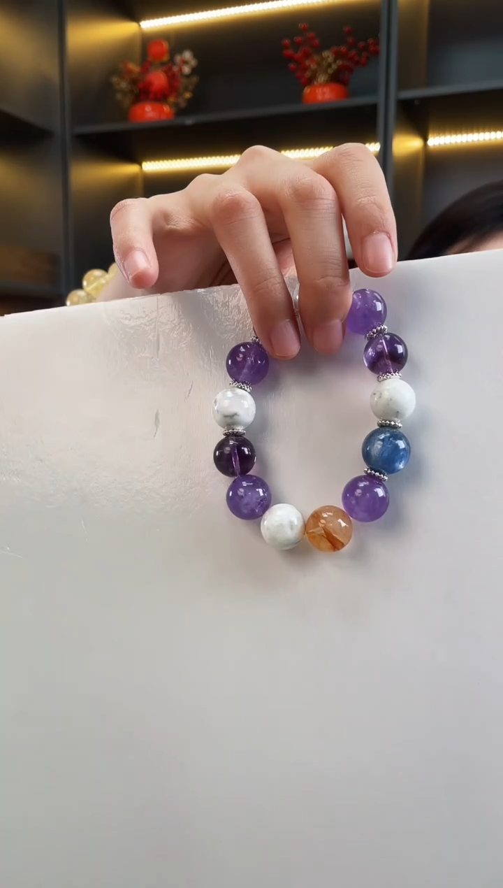 未镶嵌手链水晶紫水多宝雪花幽灵玻利维亚手串