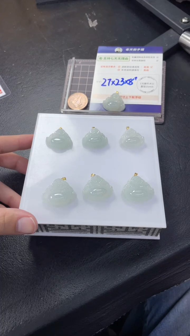 【闪购商品】翡翠挂件18K金镶嵌佛公90配绳/多样性发其一ZBCP