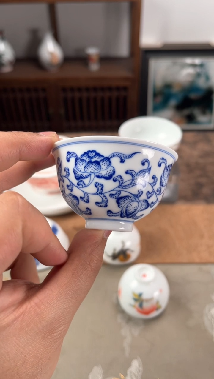 【闪购商品】景德镇文祥窑釉下彩手工陶瓷单杯