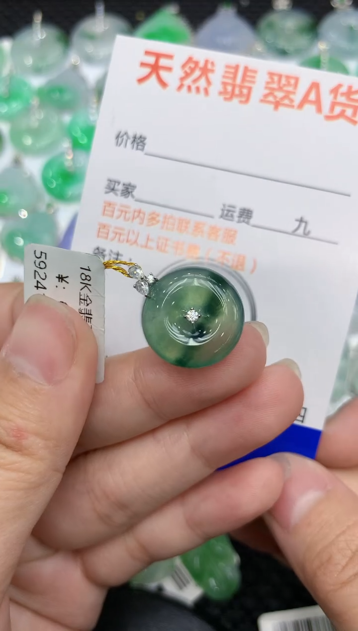 【闪购商品】翡翠颈饰18K金镶嵌11111111111