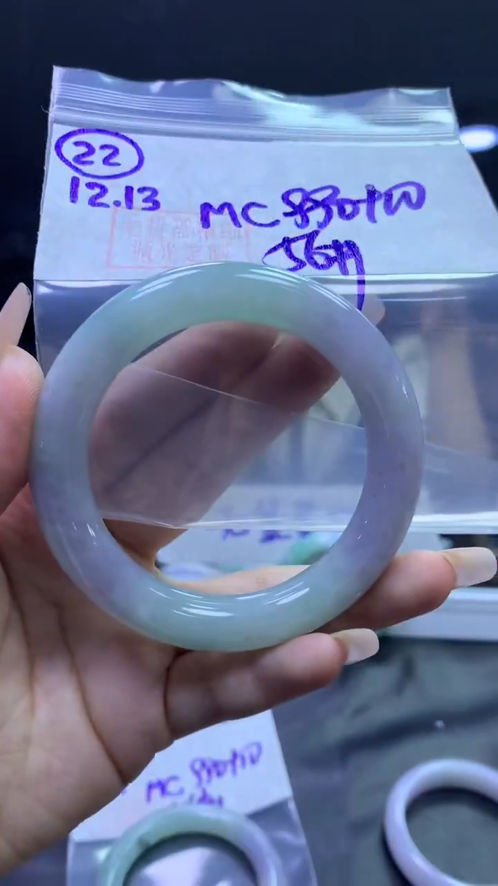 未镶嵌定制翡翠22手镯56+990元+拍一发一