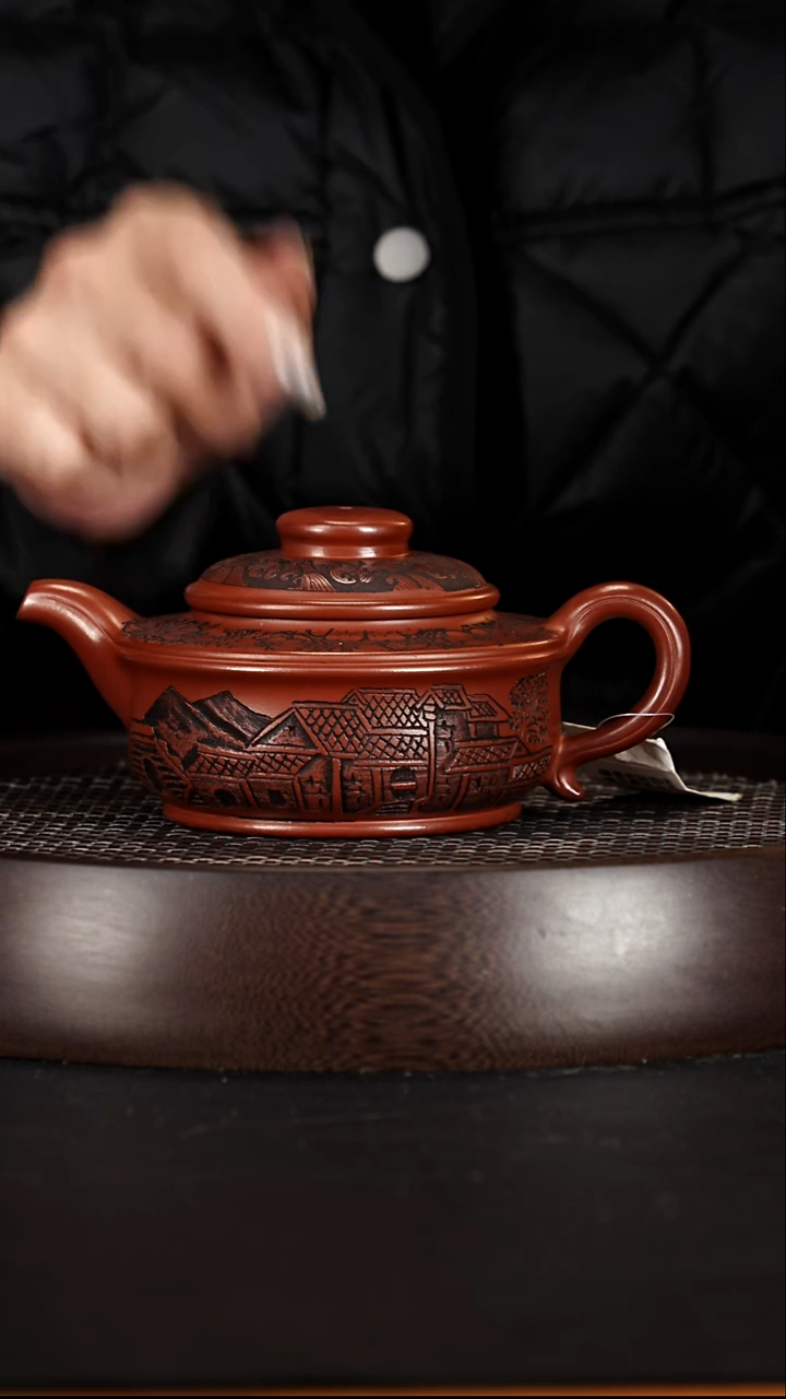 茶壶紫砂宜兴紫砂壶龙血砂忘忧350cc