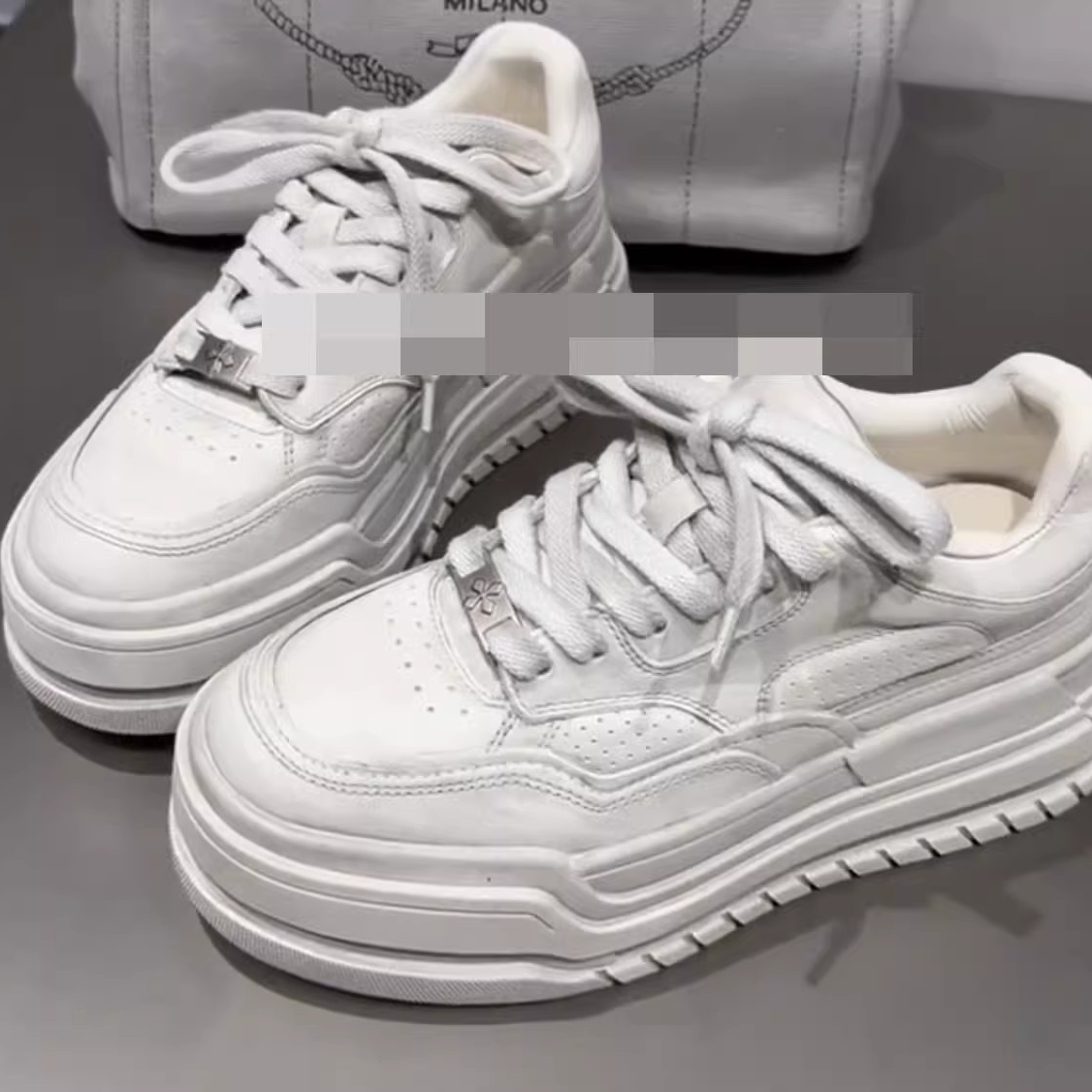 欧洲站女鞋2025春季新款厚底增高时尚百搭休闲鞋系带圆头舒适板鞋