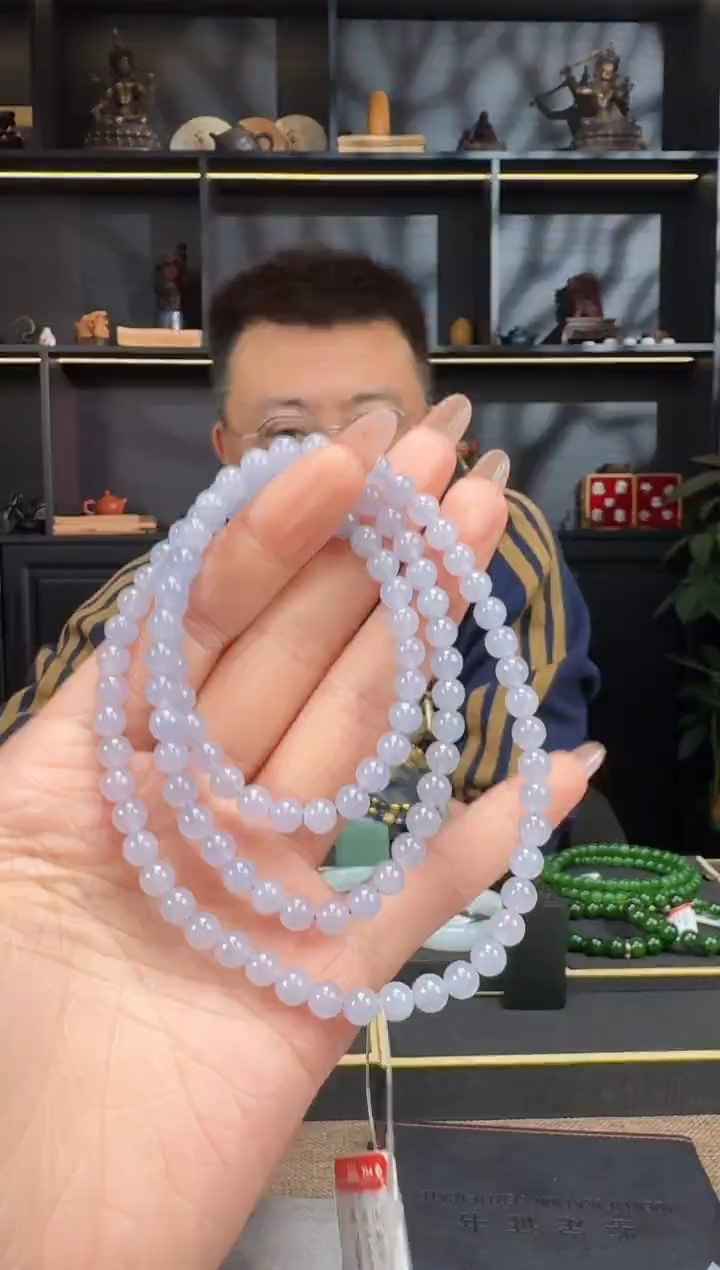 【闪购商品】翡翠手链未镶嵌6mm紫罗兰项链