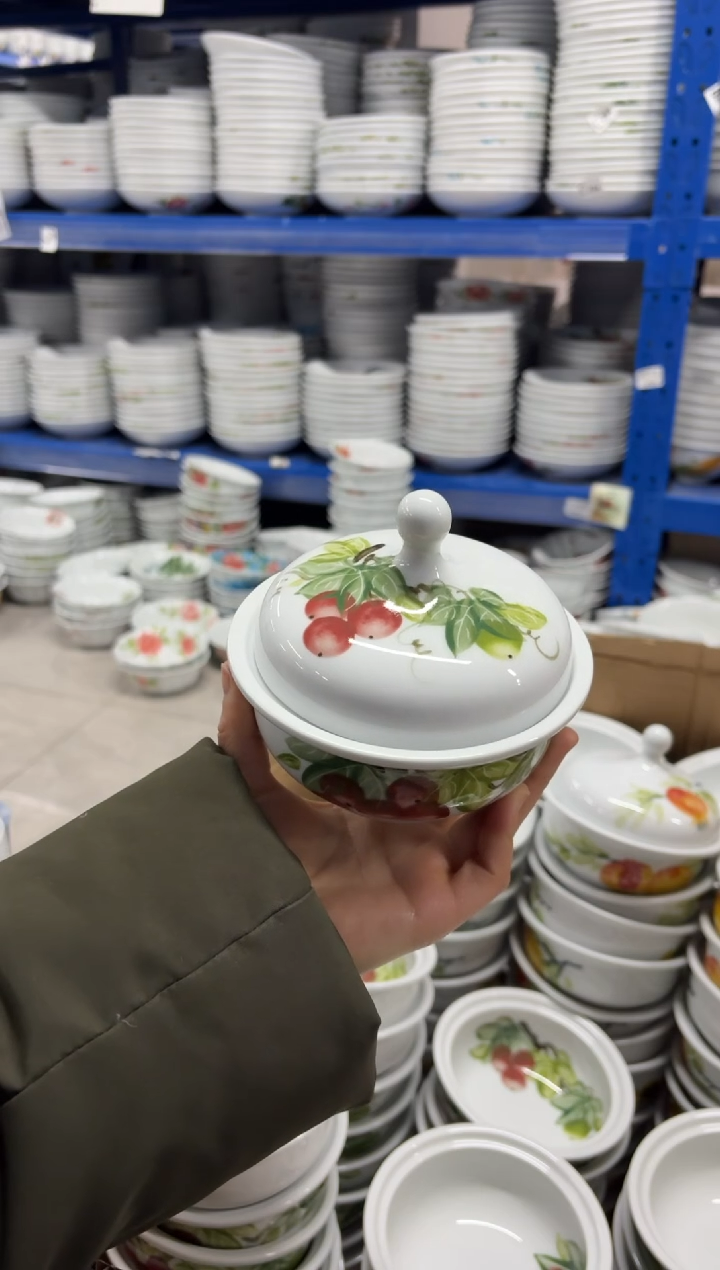 景德镇高温陶瓷食品级手绘釉中彩餐具-炖盅