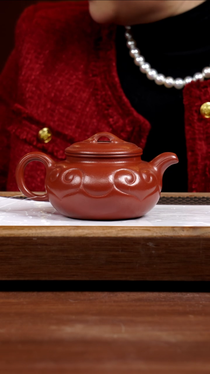 【闪购商品】紫砂茶盏大红袍如意仿古390CC