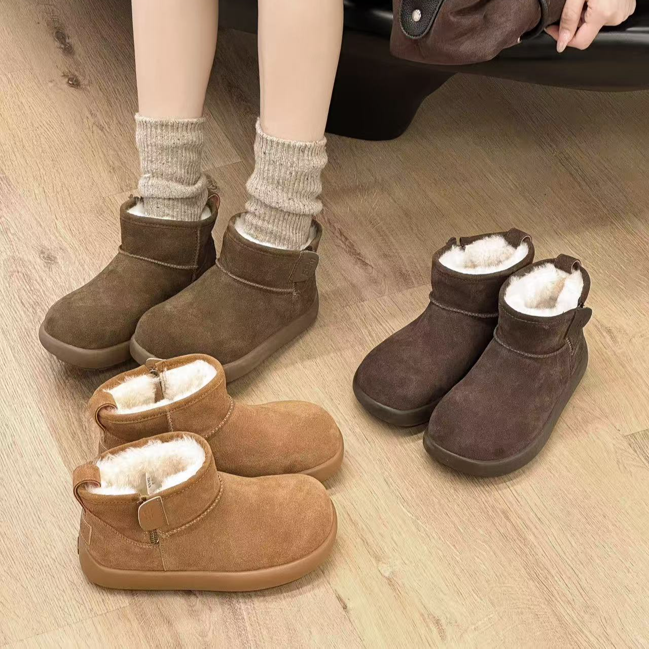 新款气质休闲韩版简约平底时尚雪地靴X88902-6