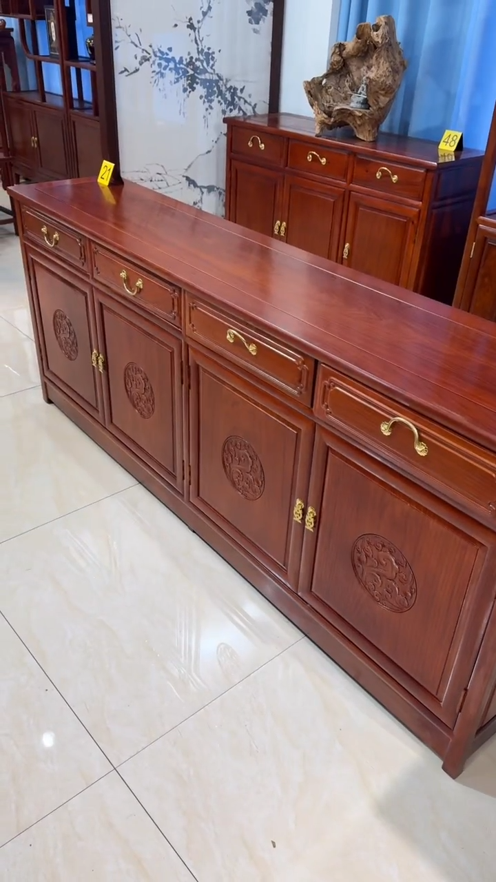 花梨木类柜类家具用****5刺猬餐边柜198*40*80四门四抽