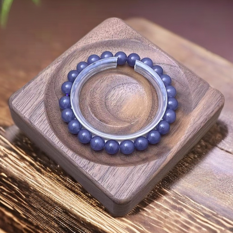 【恩琪珠宝】青海野牛沟产地天然玉石 006 青海料姻紫8mm