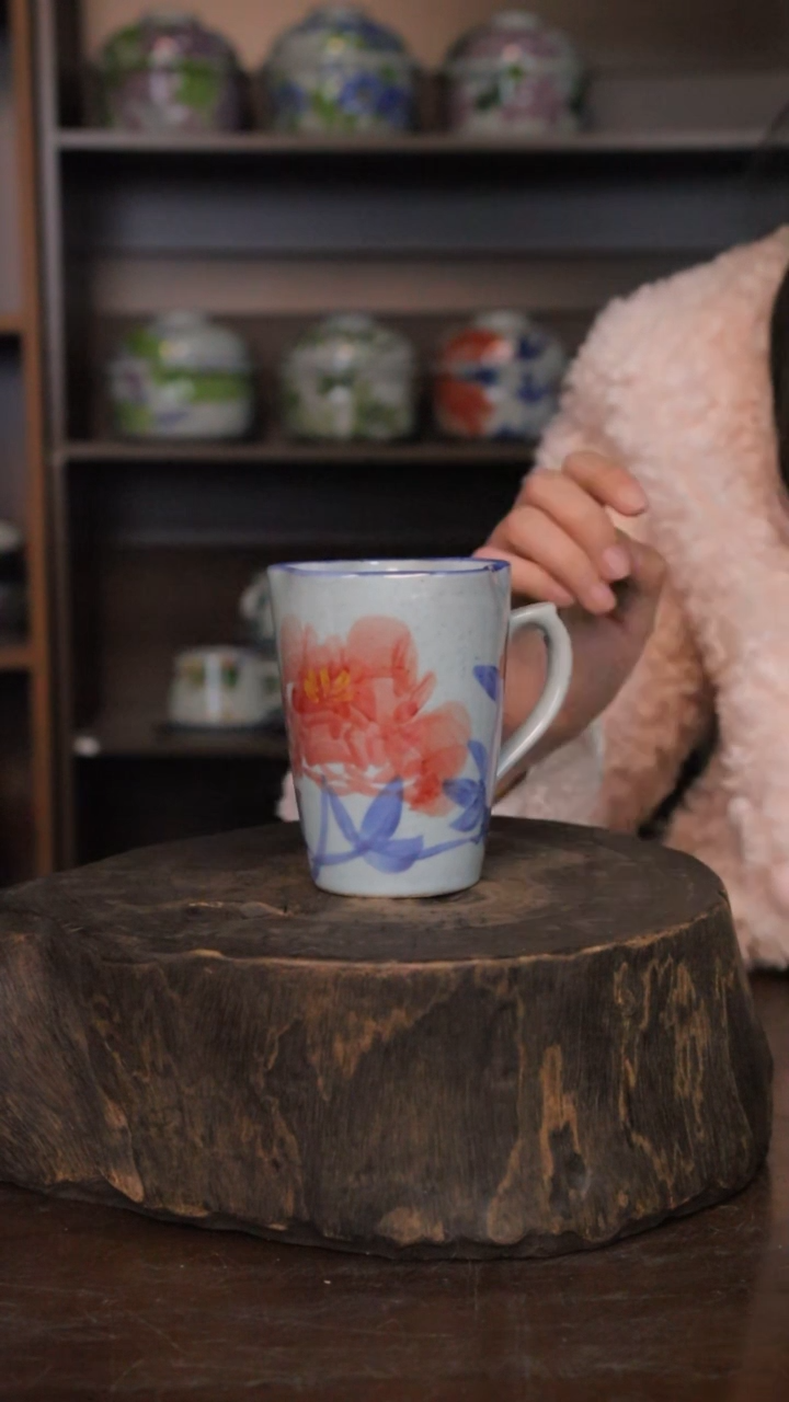 【闪购商品】椿野花口杯（红牡丹）C212