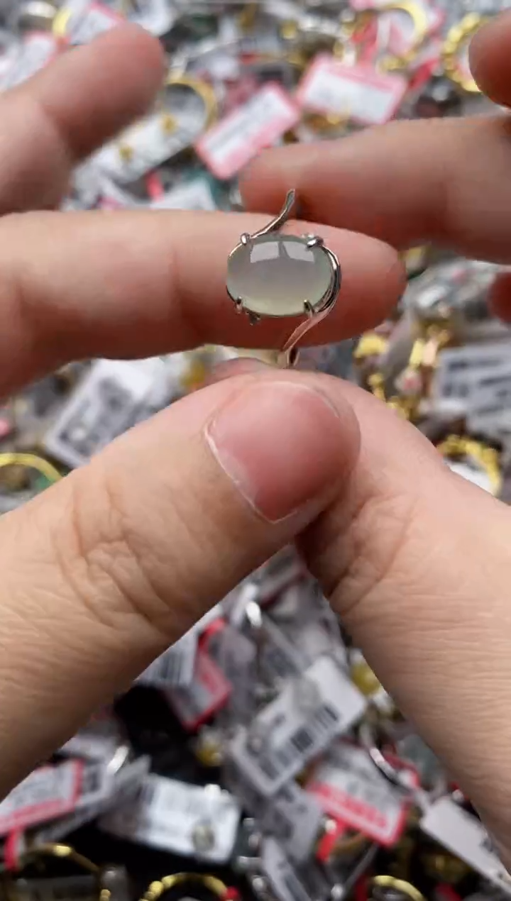 【闪购商品】翡翠戒指银S925镶嵌111111---7