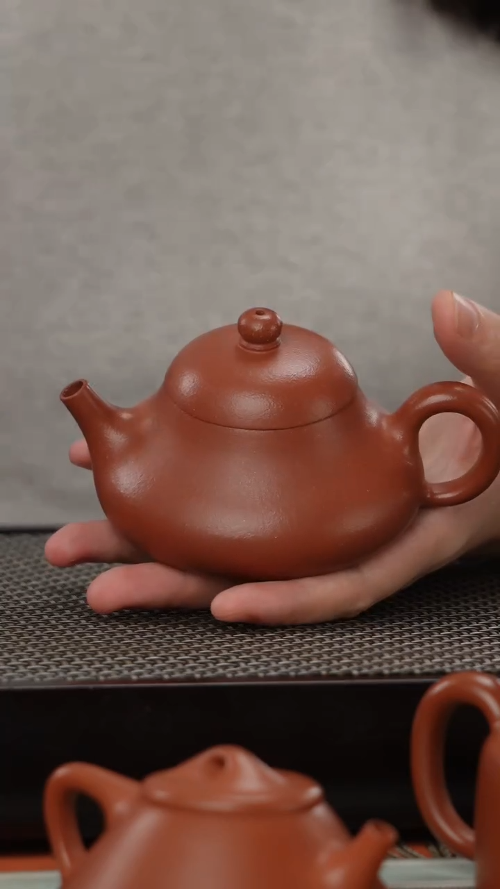 茶壶紫砂超精工红降坡乳瓢150cc