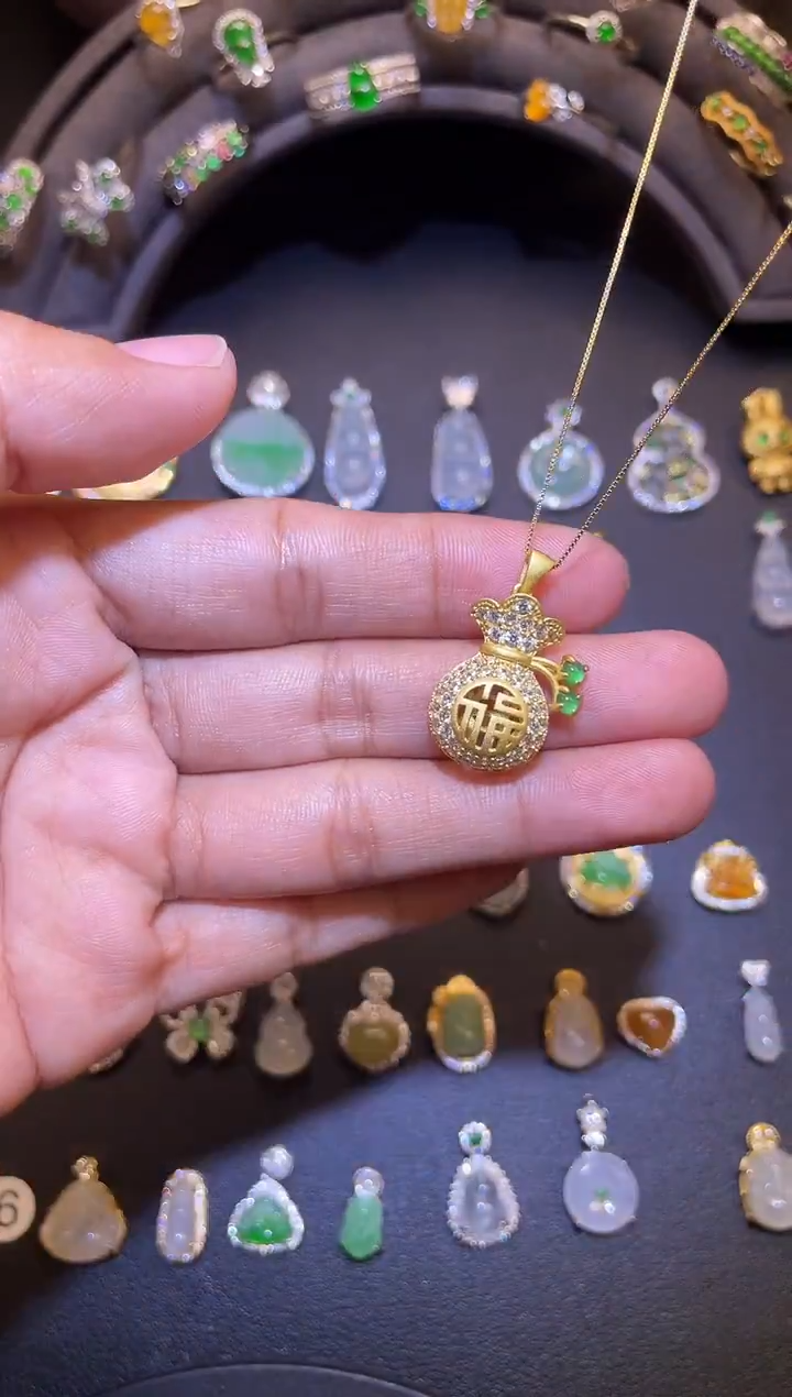 吊坠(不含链)银S925镶嵌翡翠1