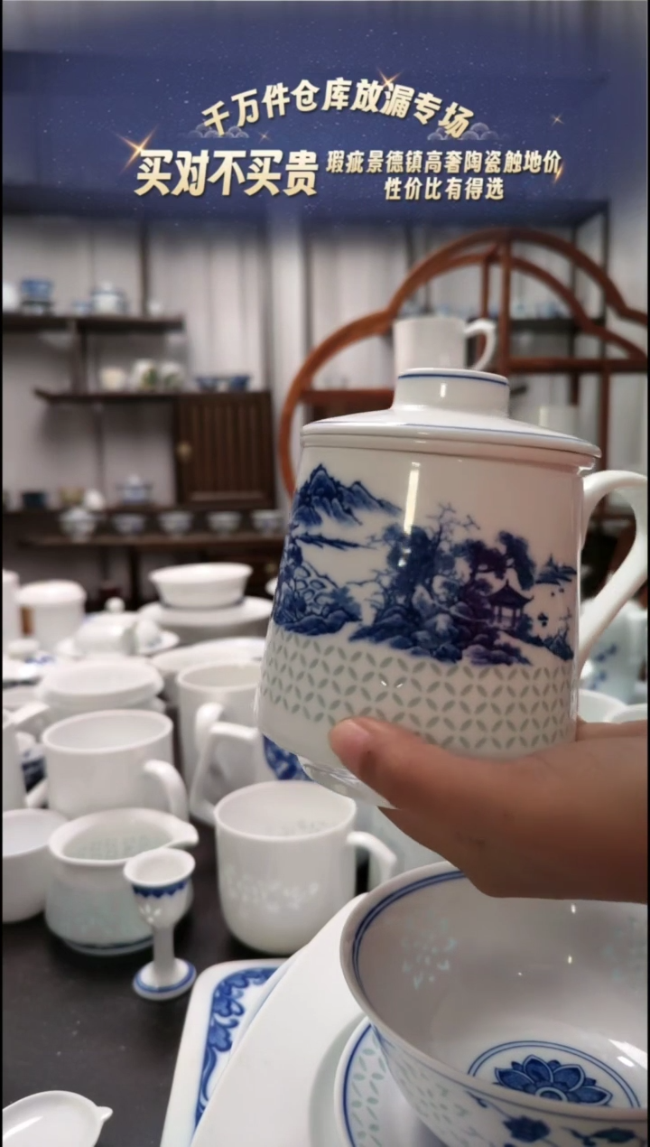 【闪购商品】瓷江南韵茶漏杯一套