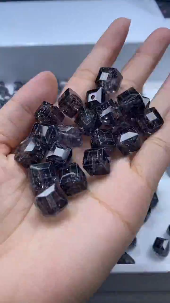 颈饰未镶嵌水晶W3190黑碧玺方糖10mm*10颗