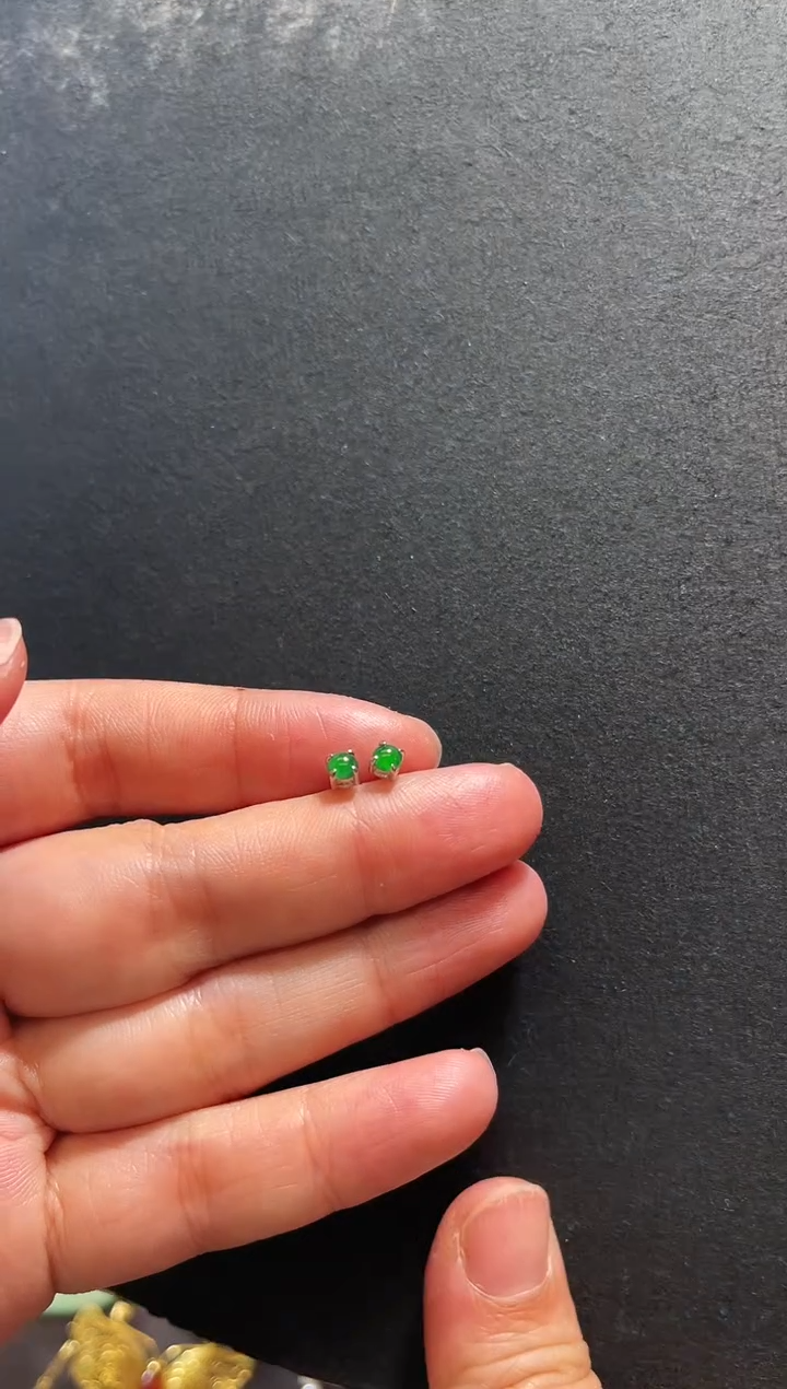 【闪购商品】翡翠耳饰银S925镶嵌耳饰