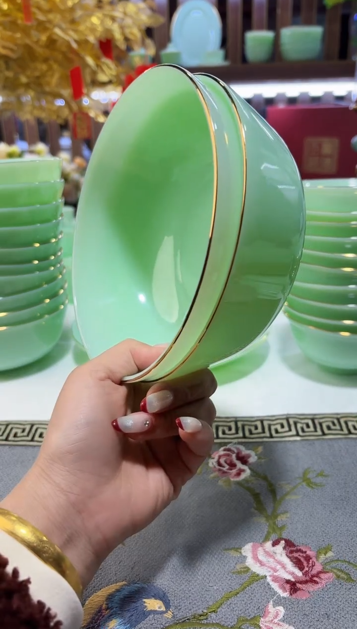 玉瓷6.5英寸面碗2个